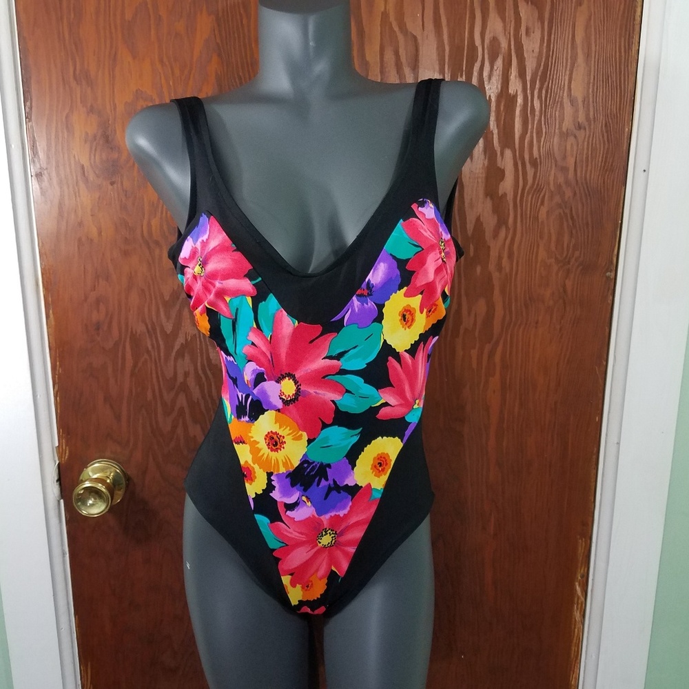 Vintage Floral SlimSuit One Piece Swimsuit